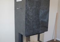 Облицовка камина крупноформатным керамогранитом в Коммунаре